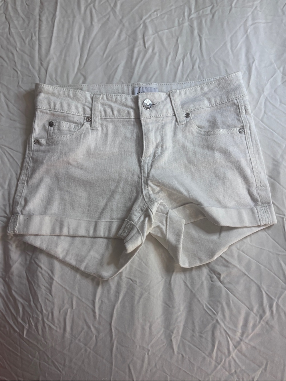 Celebrity Pink White Denim Cuffed Shorts
